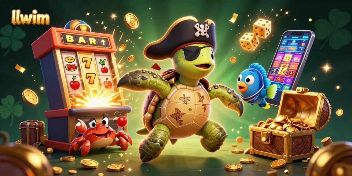 Experience thrilling gaming adventures with llwinm's vibrant casino-themed illustration featuring dynamic characters and games.