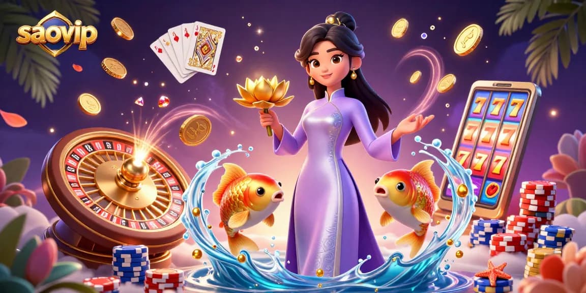 Experience thrilling gameplay at saovip, featuring dynamic scenes of casino excitement and winning moments.