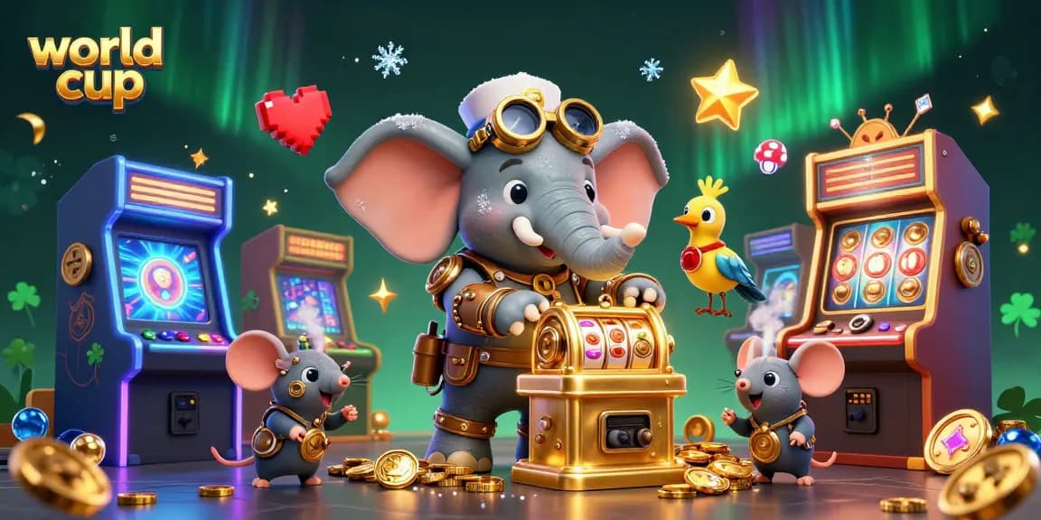 Spin the world cup slot machine with vibrant characters and casino elements in a dynamic 3D illustration.
