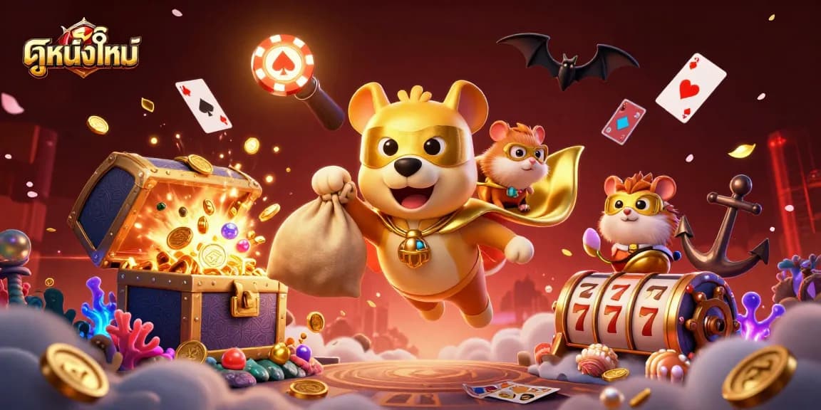 Experience the thrill of ดูหนังใหม่ with our vibrant cartoon superheroes and casino-themed elements.
