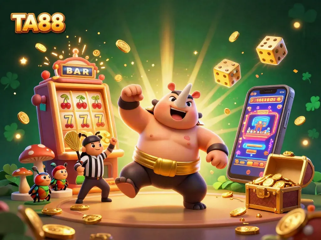 Experience the thrilling action of TA88 with a vibrant scene of games and excitement.