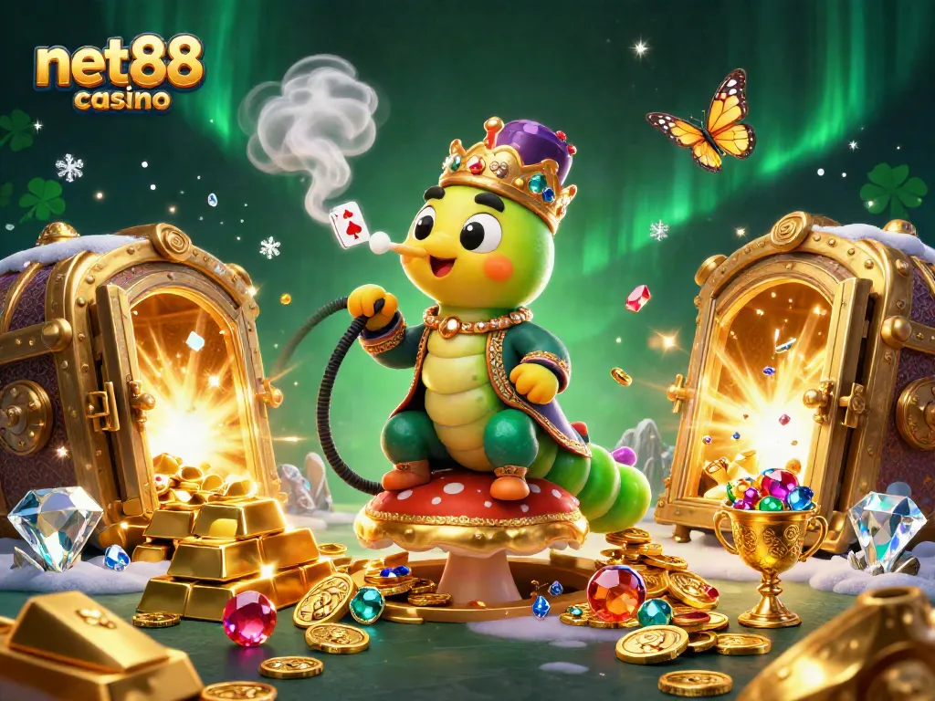 Experience excitement with net88 casino as vibrant characters celebrate winning moments among sparkling treasures.