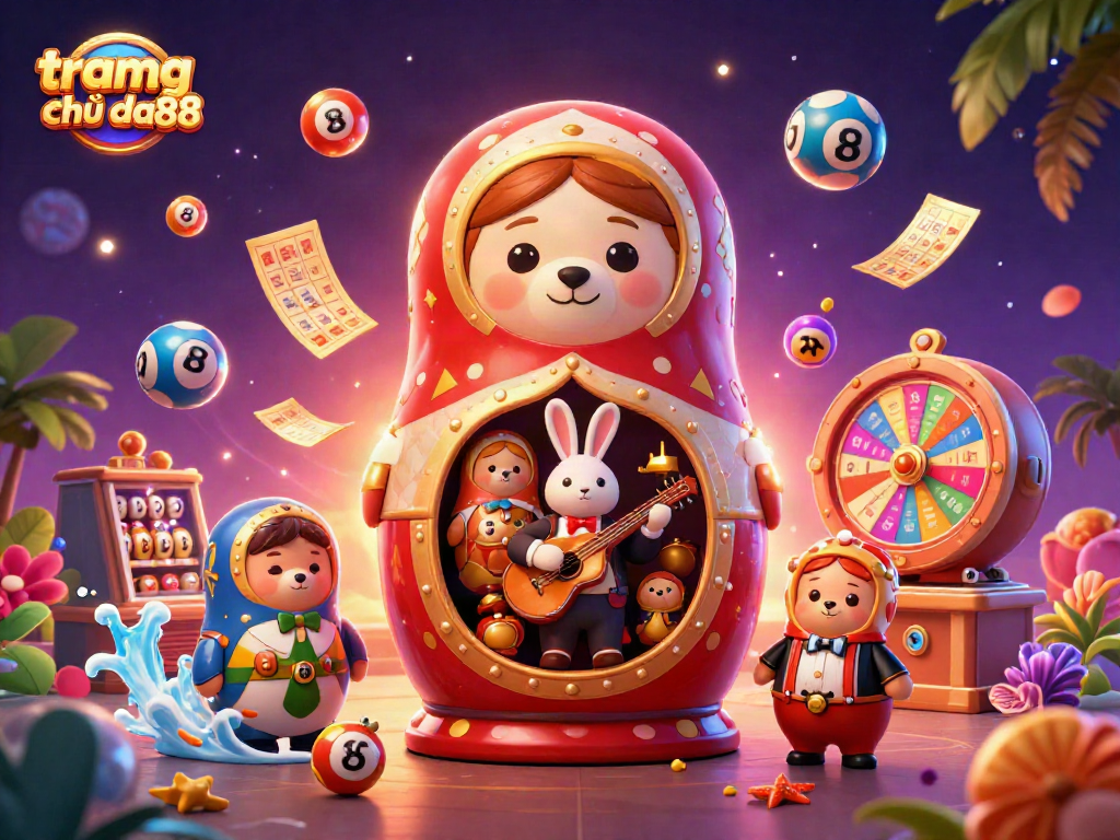 Experience the excitement of tramg chủ da88 with vibrant casino elements and dynamic characters.