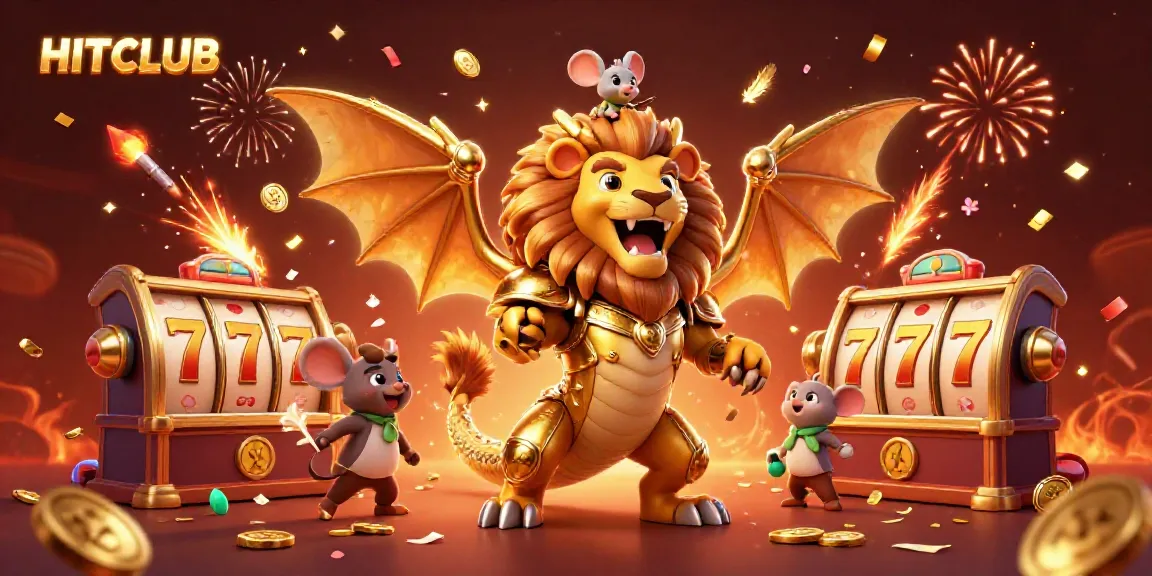 Spin to win at HITCLUB amidst dazzling golden coins and energetic fireworks celebration.