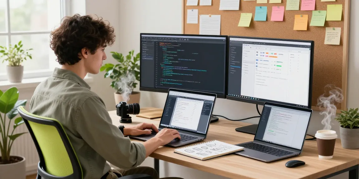 Build internal tools with AI in a tech workspace showcasing developers collaborating on innovative projects.