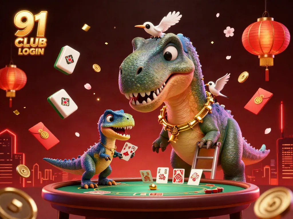 Experience the excitement of 91 CLUB LOGIN with vibrant 3D casino illustrations showcasing thrilling characters and elements.