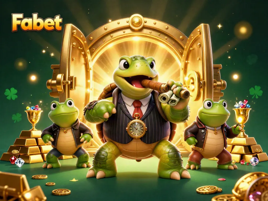 Engage in thrilling gaming experiences with Fabet's vibrant casino scene featuring unique characters.