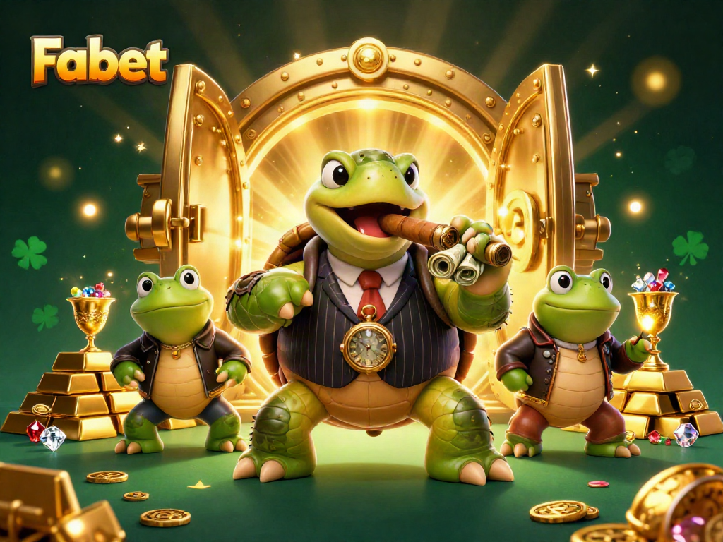 Engage in thrilling gaming experiences with Fabet's vibrant casino scene featuring unique characters.