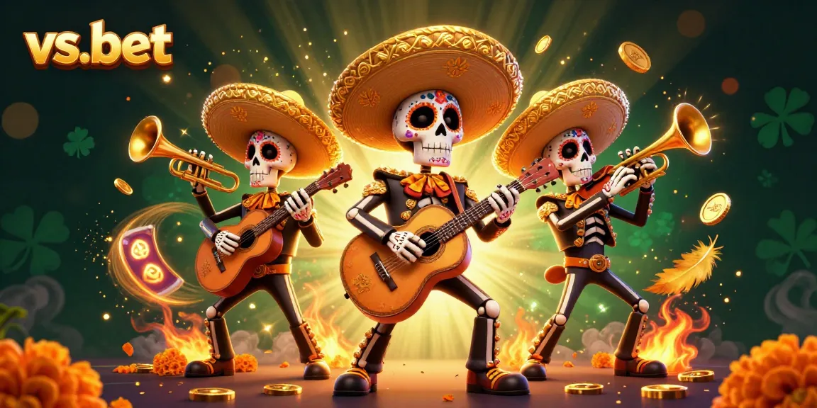 Experience thrilling gameplay at vs-bet with dynamic slot reels and a vibrant mariachi band.