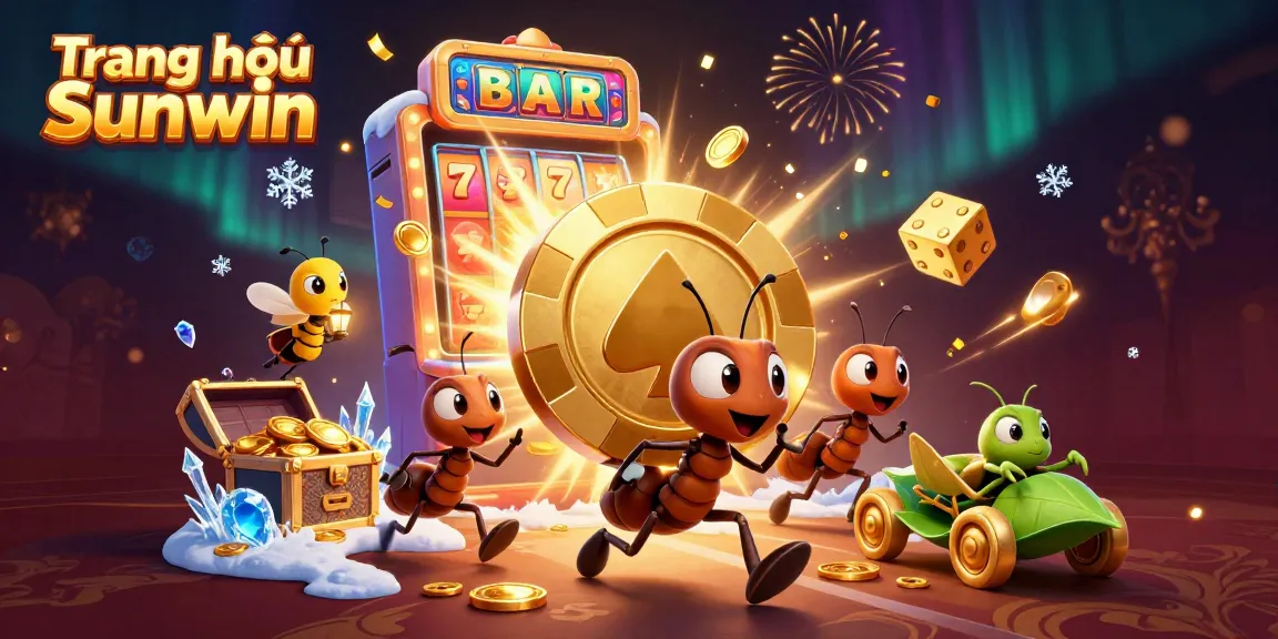 Engage with thrilling gameplay at Trang chủ Sunwin with cartoon ants pulling off a heist in a vibrant casino scene.
