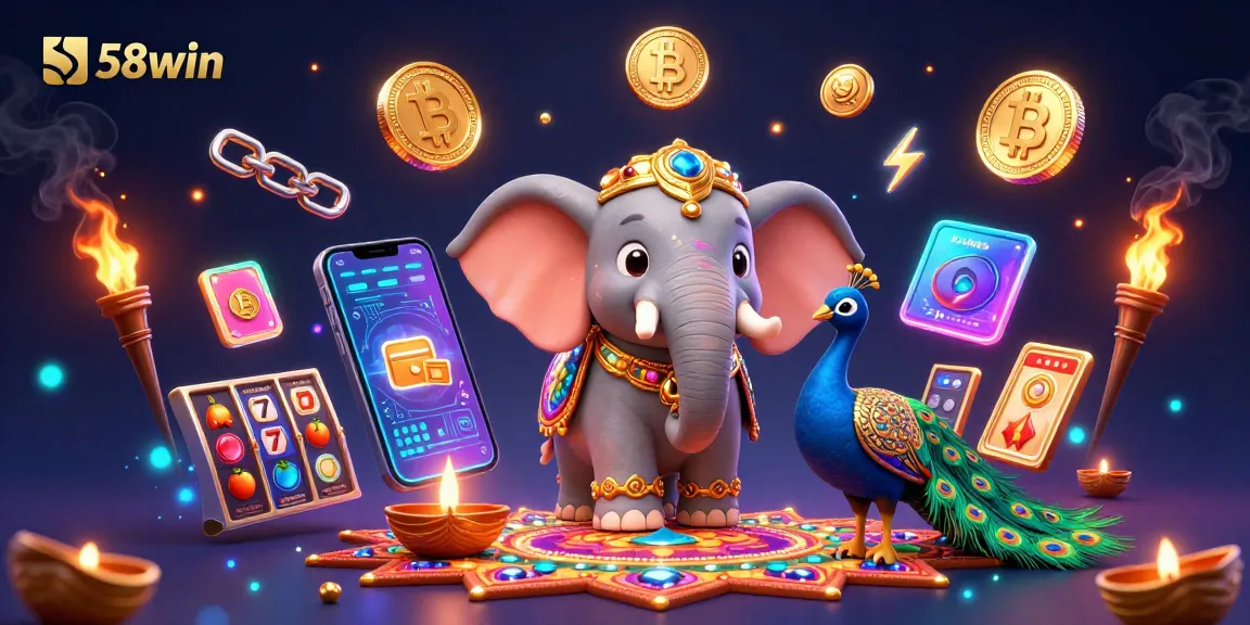 Join the excitement of 58win with vibrant casino games, illuminated characters, and dynamic action.