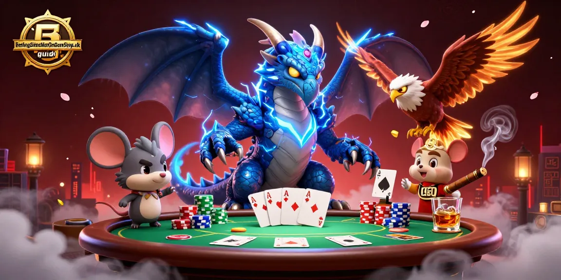 BettingSitesNotOnGamStop.uk guide showcases a vibrant 3D illustration of dynamic poker action.