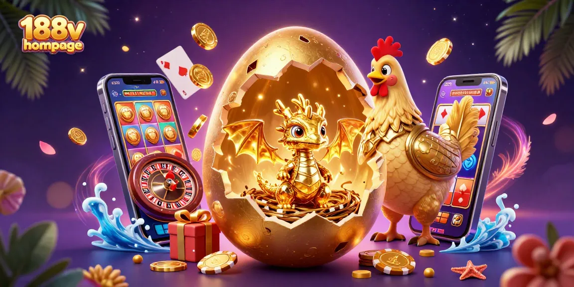 Engage with exciting spins at 188v homepage, featuring a dynamic golden dragon and vibrant casino elements.