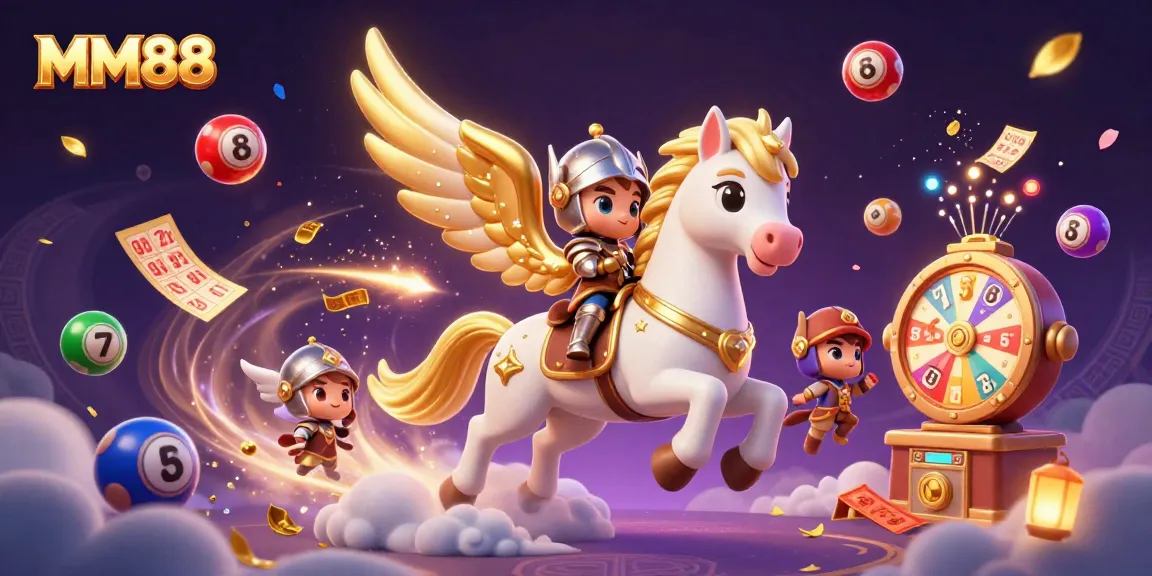 Experience winning with MM88 in a vibrant, fantasy-themed casino scene.