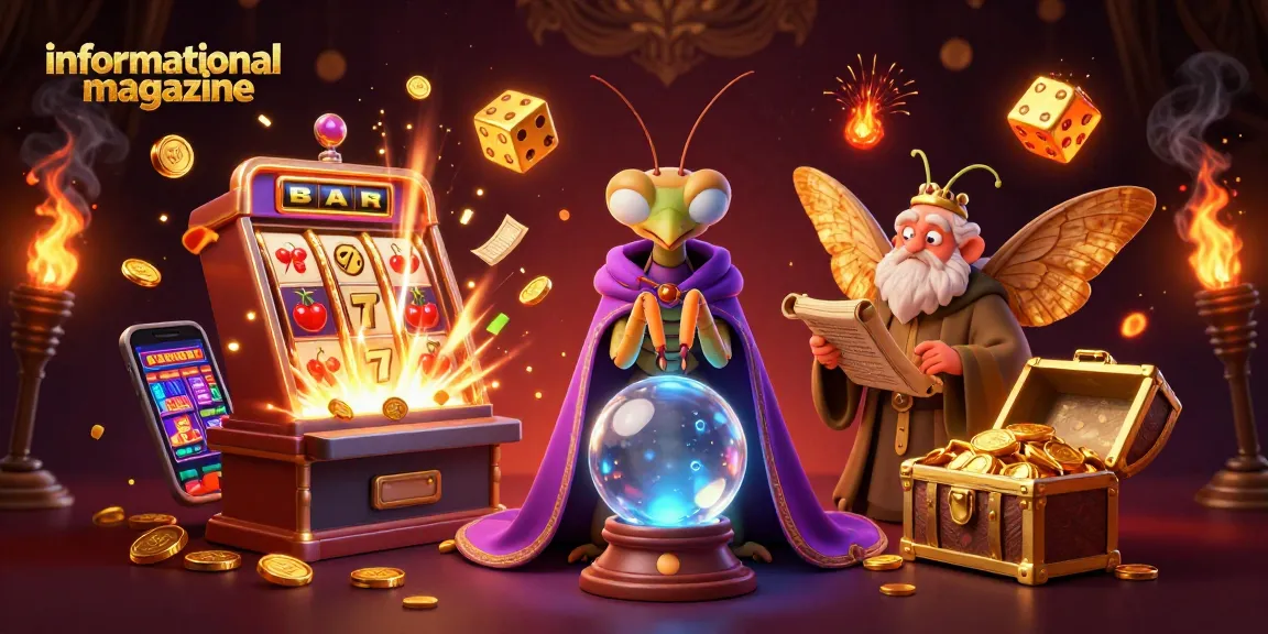 Engage with the dynamic world of online slots in this informational magazine illustration featuring vibrant casino elements.