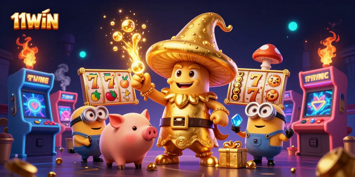 Spin into the world of 11WIN with a magical gaming scene full of treasures and excitement.