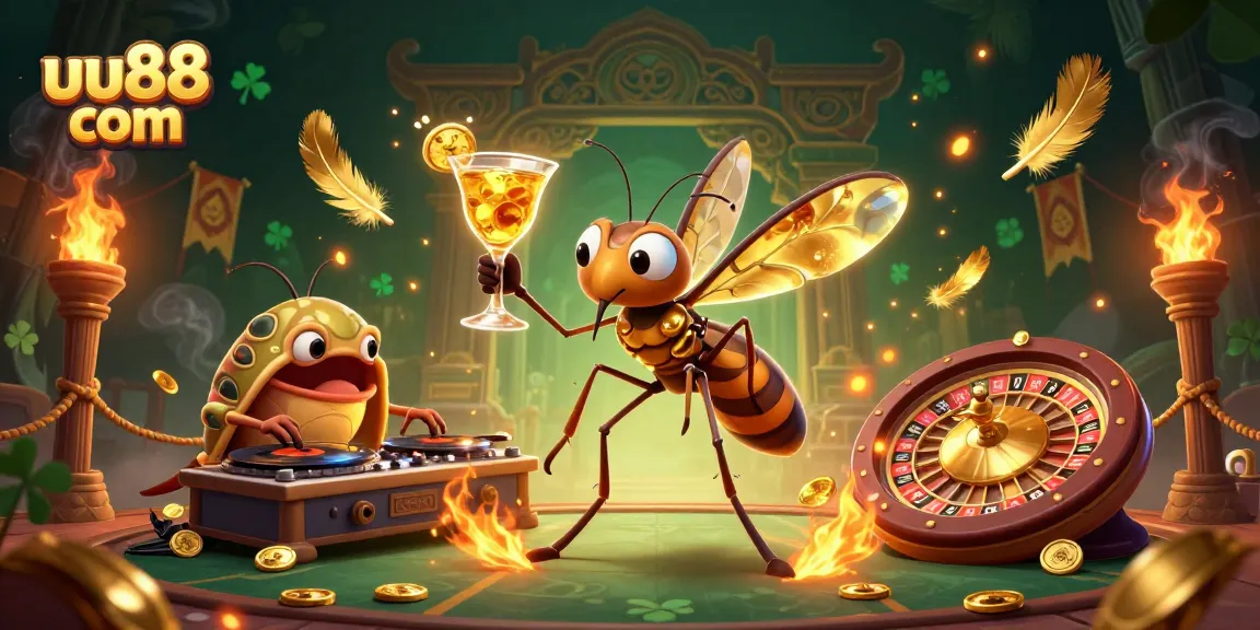 Experience thrilling gameplay with uu88 com's vibrant mascot scene featuring unique casino elements.