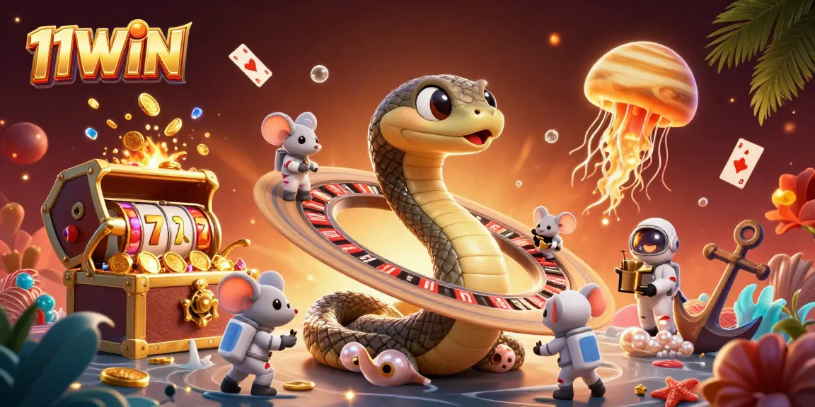 Engage with 11WIN's vibrant casino scene featuring a cosmic roulette adventure in space.