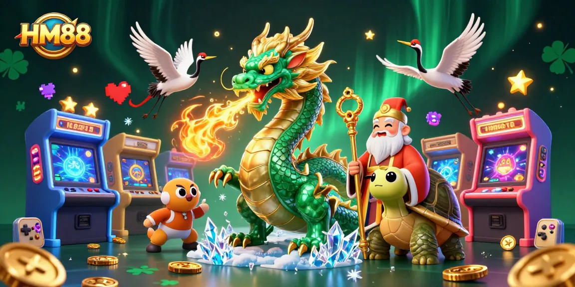 Experience thrilling moments at HM88 with a vibrant scene of fortune featuring an emerald jade dragon and lucky cranes