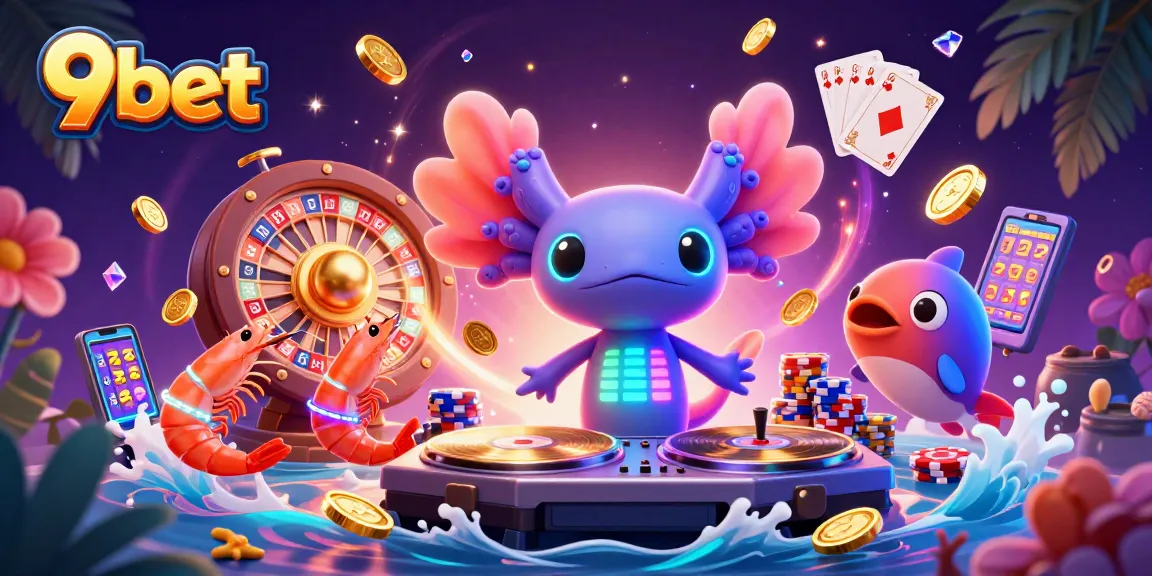 Experience thrilling gameplay with 9bet's lively underwater casino featuring vibrant characters and dazzling elements.